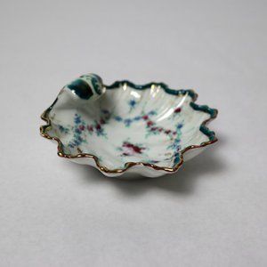 Antique Nippon Japan Hand Painted Floral Shell Shaped Candy Dish/Trinket Tray